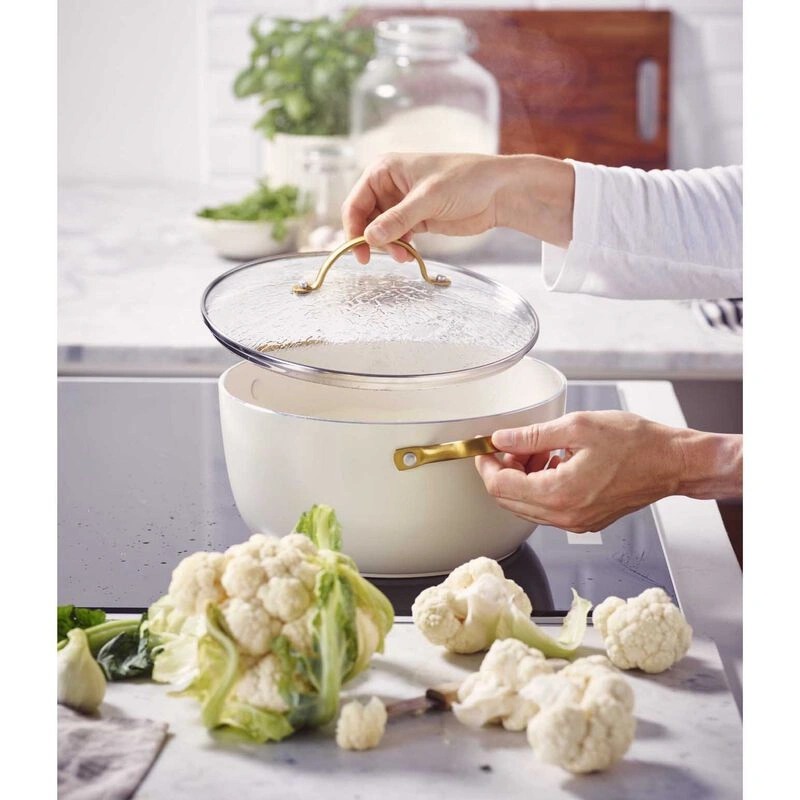 GreenPan - Padova garnek 24 cm 4,7 L z pokrywką cream