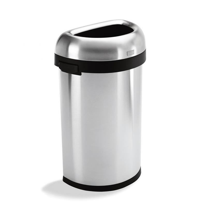 Simple Human - kosz  na śmieci 60 l Bullet Open półokrągły stal