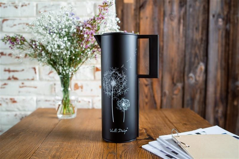 Vialli Design - Termos z wkładem szklanym 1L CORTO czarny