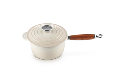 Le Creuset - Rondel żeliwny z drewniana rączką 18 cm płomienny