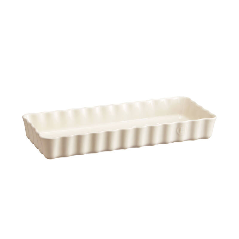 Emile Henry - Prostokątne naczynie do tarty- 36x15x5cm - kremowy