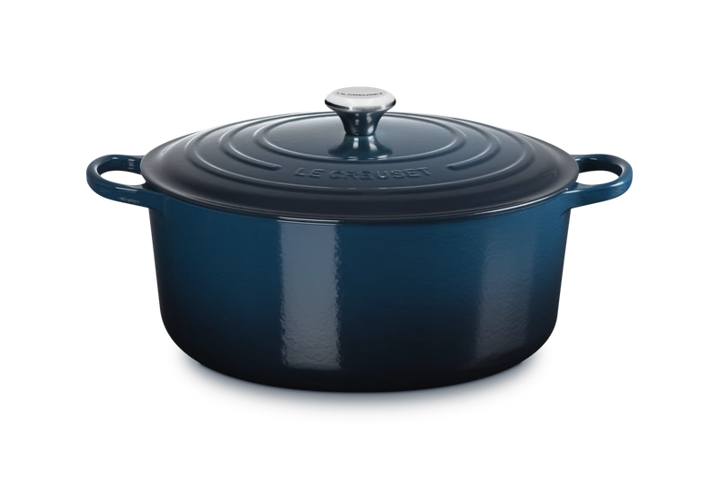 Le Creuset brytfanna żeliwna emaliowana Signature okrągła 34 cm 12 l nuit