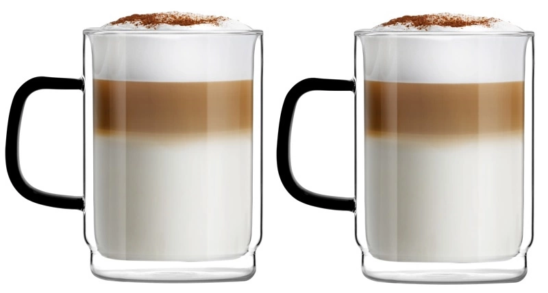 Vialli Design - Komplet 2 szklank z podwójną ścianką Carbon 350 ml