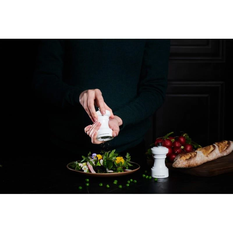 Cole & Mason - Młynek do soli Hoxton biały mat 10,4 cm