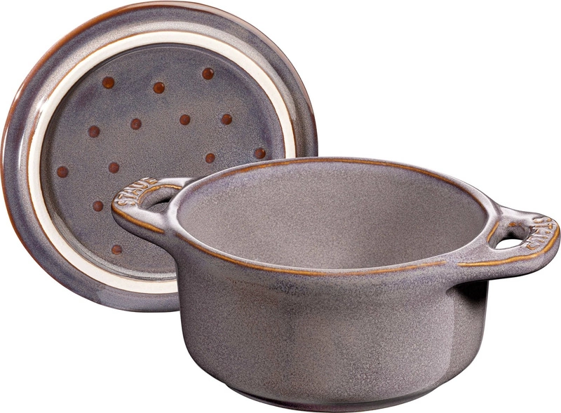 Staub - 4x Mini Cocotte okrągły 10 cm, antyczny grafitowy