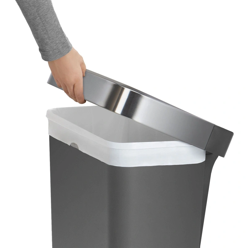 simplehuman - Kosz na śmieci pedałowy Liner Pocket, 45 l; szary
