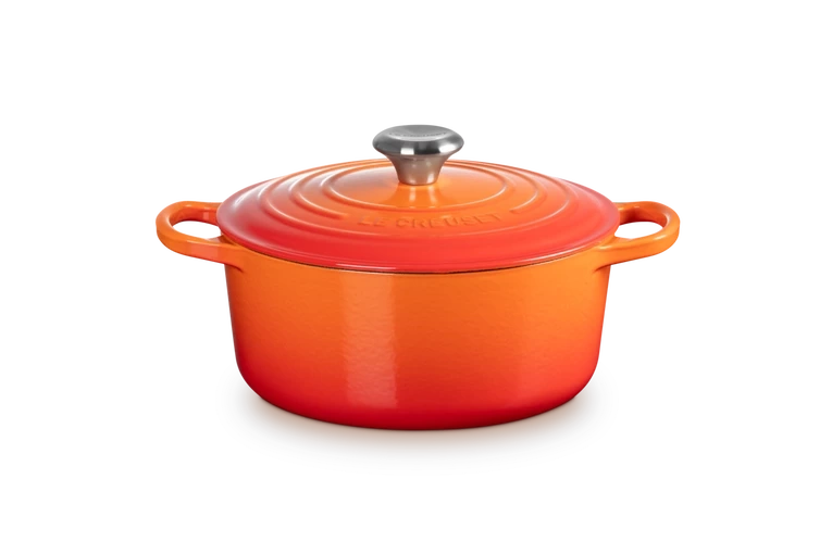 Le Creuset - brytfanna żeliwna emaliowana Signature okrągła 24 cm 4,2 l płomienna