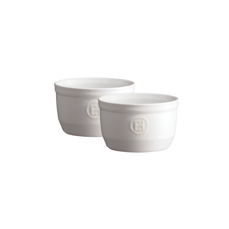 Emile Henry - Zestaw dwóch miseczek do zapiekania typu ramekin - N°10 - biały