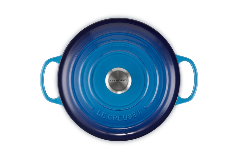 Le Creuset - brytfanna żeliwna emaliowana Signature okrągła 26 cm 5,3 l lazur