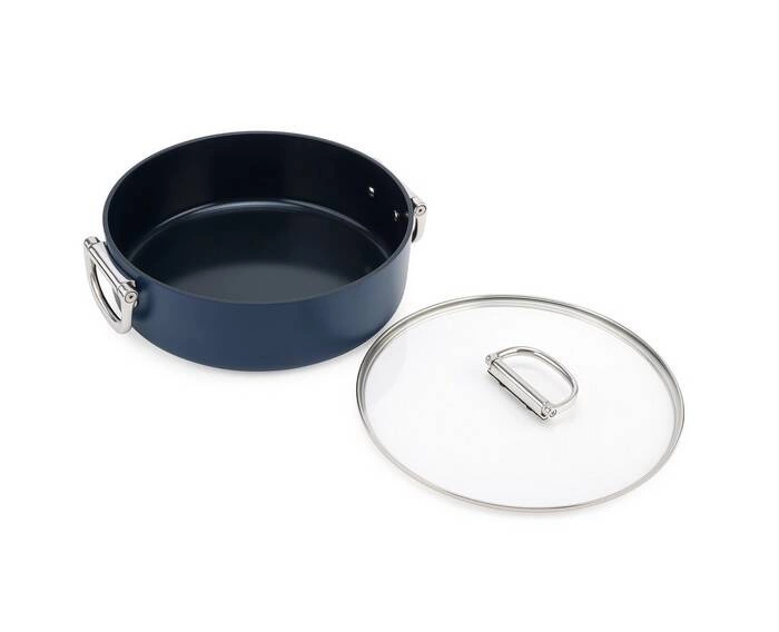 Joseph Joseph - Garnek niski 28cm ze skł. uchwytami+pokr.Space