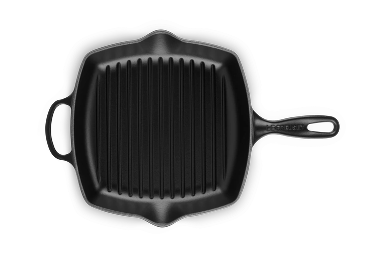 Le Creuset - patelnia żeliwna grillowa z dwoma uchwytami 26 cm Czarny Mat