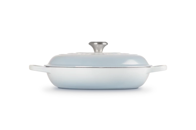 Le Creuset - patelnia głęboka z pokrywą żeliwna emaliowana Coastal Blue 30 cm