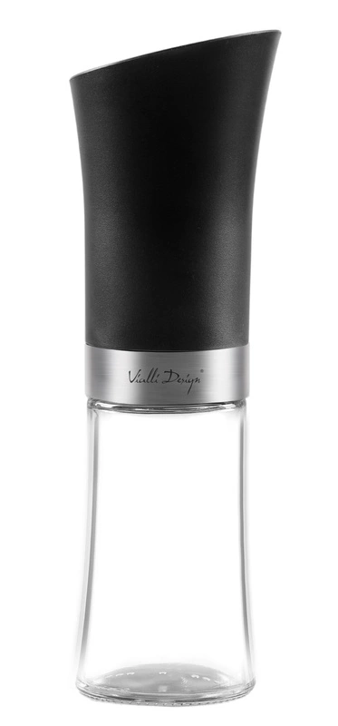 Vialli Design - Grawitacyjny młynek do soli i pieprzu elektryczny czarny LIVIO