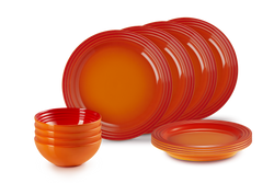 Le Creuset - 12 częściowy zestaw zastawy stołowej płomienny