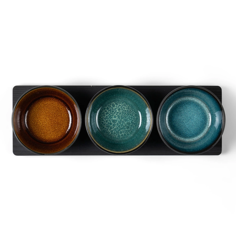 Bitz - Zestaw 4 sztukowy miseczki na podstawce Black/mix