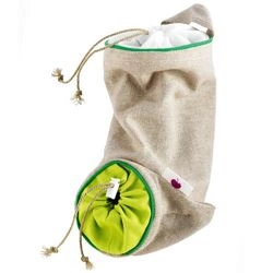 Mastrad - TORBA DO PRZECHOWYWANIA CZOSNKUszara z wykończeniem w kolorze zielonym