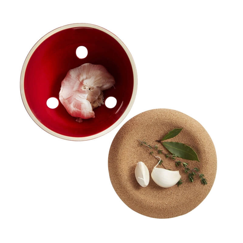 Emile Henry - Pojemnik na czosnek - czerwony