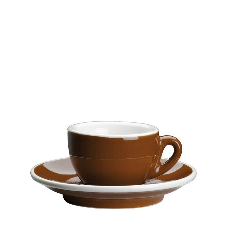 Cilio - filiżanka do espresso, ze spodkiem, 0,05 l, brąz Roma