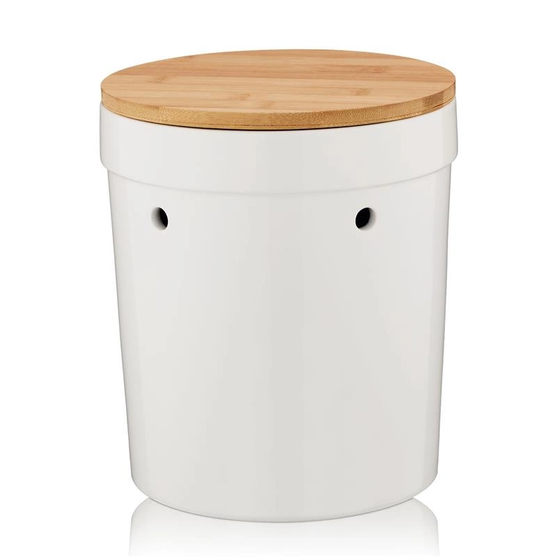 Kela - ceramiczny pojemnik na ziemniaki z bambusową pokrywą, śred. 20 x 23 cm Salena