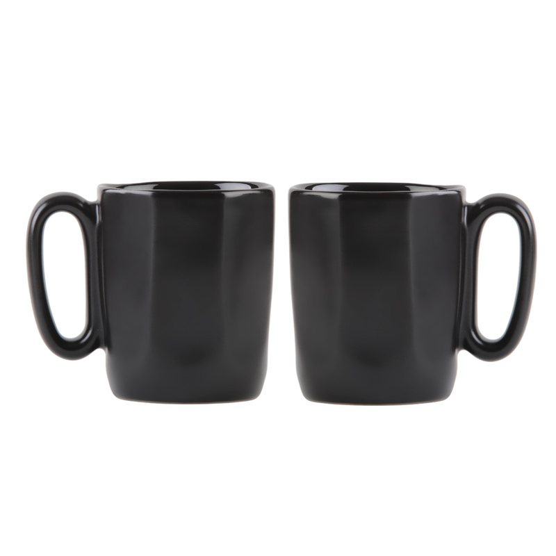 Vialli Design - Dwa kubki ceramiczne z uszkiem 80 ml Fuori czarne