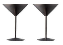 Lyngby Glas - Kieliszki do martini 2 sztuki stalowe czarne 250 ml