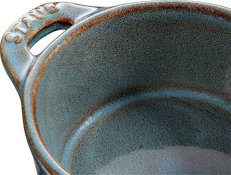 Staub - 4x Mini Cocotte okrągły 10 cm, antyczny turkusowy