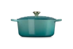 Le Creuset brytfanna żeliwna emaliowana Signature okrągła 28 cm 6,7l Bleu Riviera