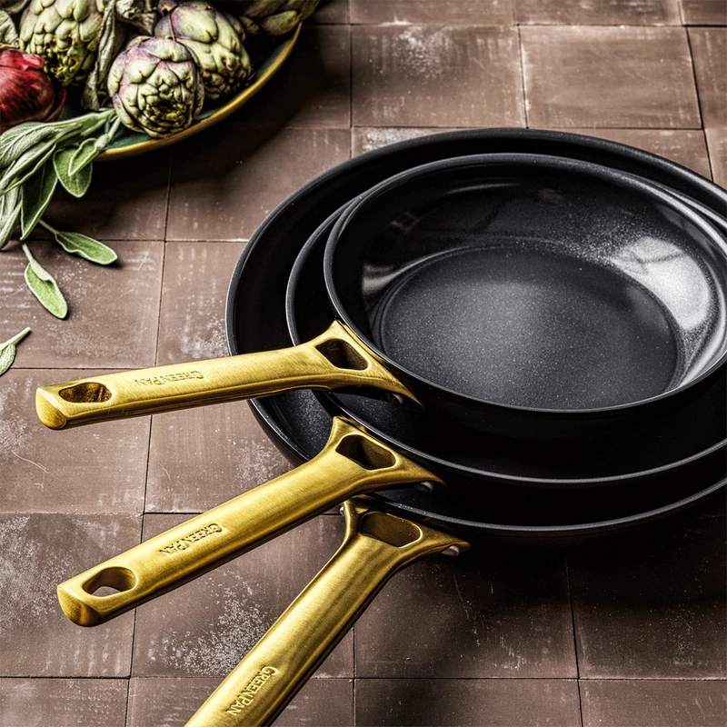 GreenPan - Patelnie ceramiczne PADOVA Black 20 + 24 + 28 cm