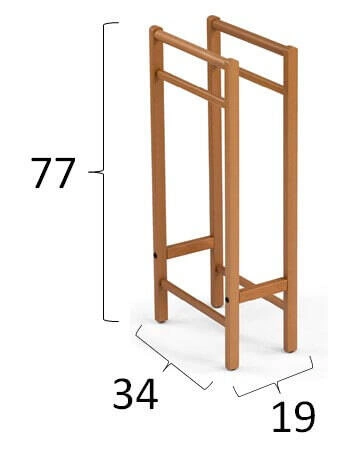 ARREDAMENTI - SALVI' Stojak na ręczniki - 77 x 34 cm, Brązowy