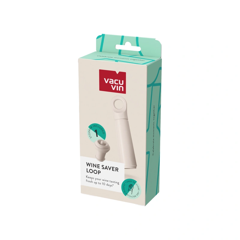 VacuVin - Zestaw do próżniowego zamykania wina (pompka próżniowa + 1 korek) Wine Saver Loop Sand