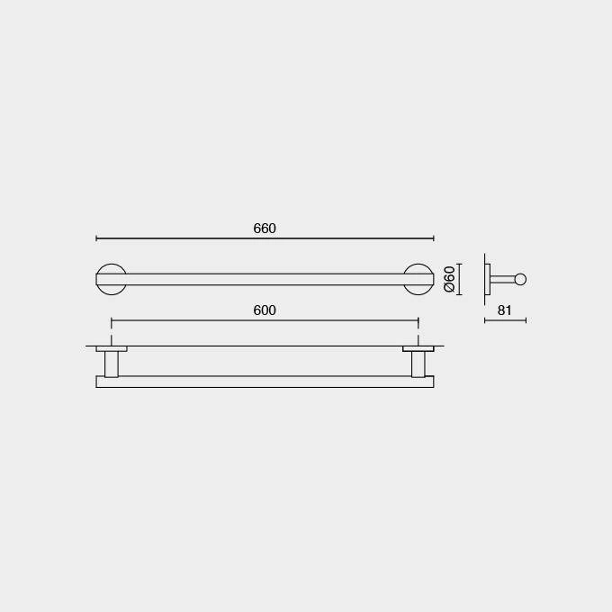 Zack - reling łazienkowy na ręcznik 60 cm stal polerowana Scala