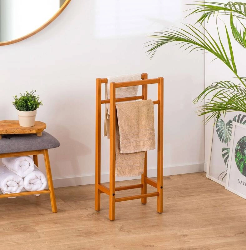 ARREDAMENTI - SALVI' Stojak na ręczniki - 77 x 34 cm, Brązowy