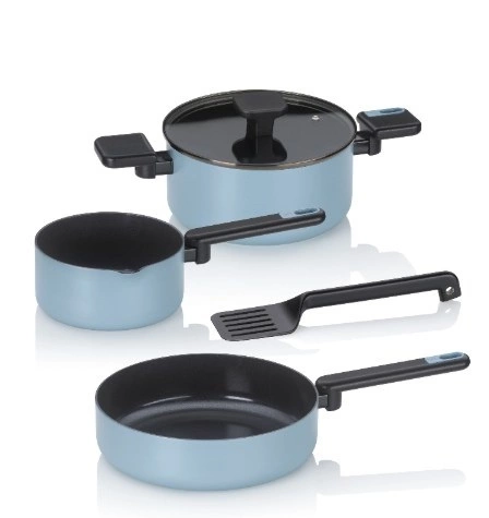 Kela - Zestaw 3 garnków 5el. dymny błękit Mira