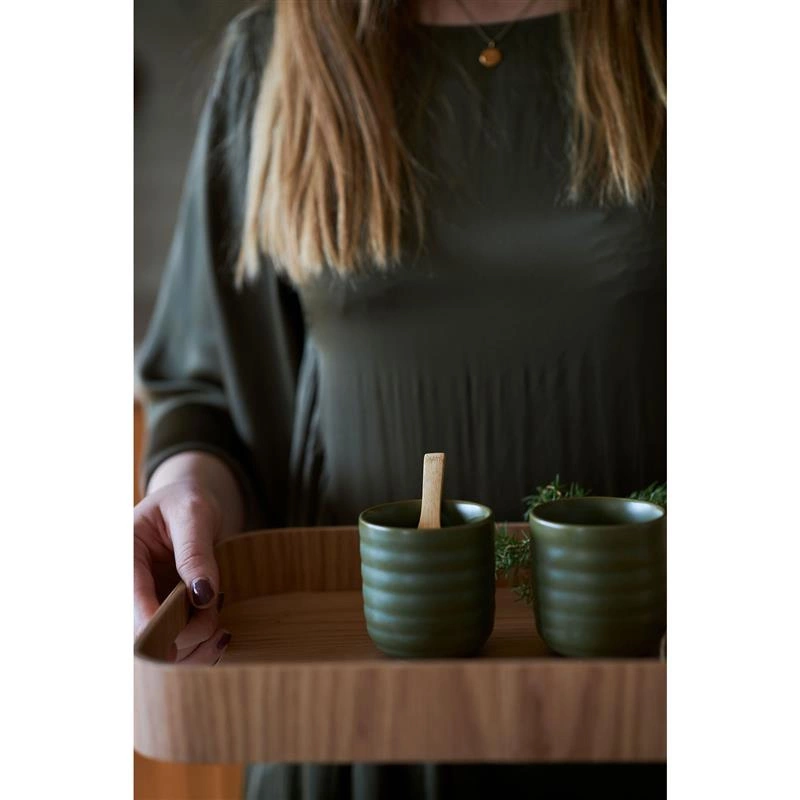 Sagaform - kubki do grzanego wina, 2 szt., kamionka, 0,18 l, śred. 7 x 7,5 cm, zielone Ellen