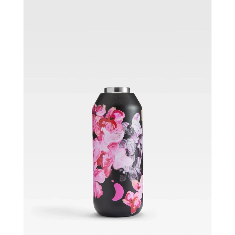Chilly's Bottles - Butelka termiczna Chilly's | 500ml | Czarna z kwiatami