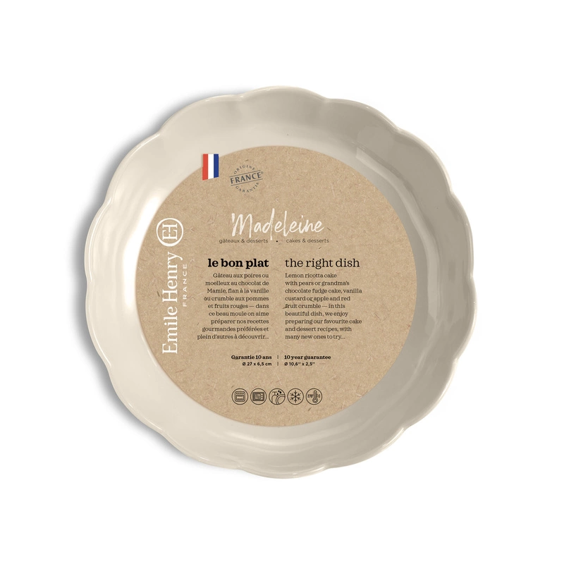 Emile Henry - Okrągłe naczynie do zapiekania 26 cm - beżowe