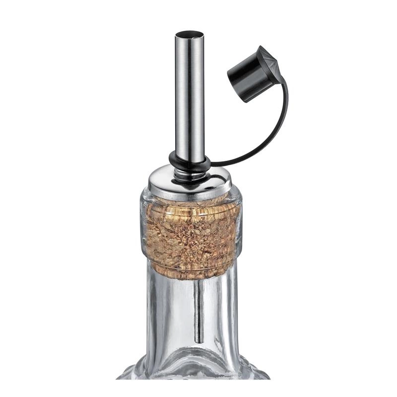 Cilio - nalewaki do octu, oliwy i alkoholi, 2 szt., stal nierdzewna/korek, śred. 2,5 x 9 cm Mezzo Natura