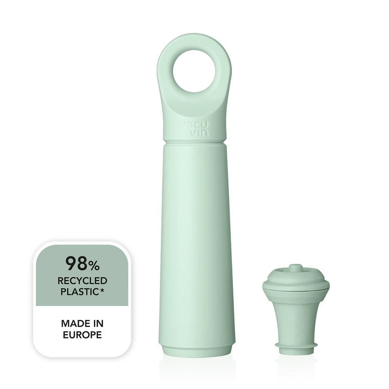 VacuVin - Zestaw do próżniowego zamykania wina (pompka próżniowa + 1 korek) Wine Saver Loop Jade