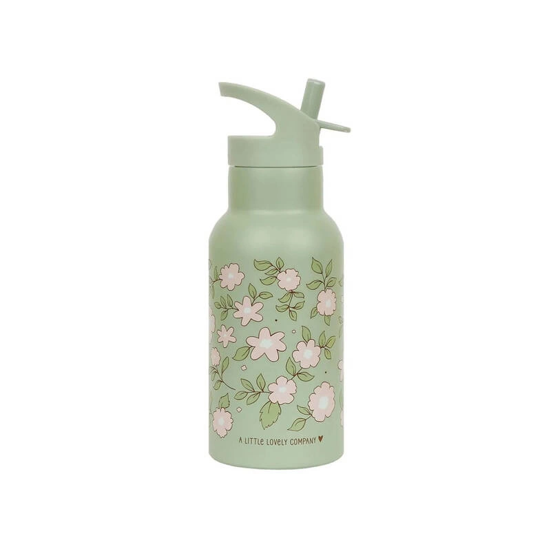 A Little Lovely Company - Kubek ze słomką dla dzieci BLOSSOMS SAGE 350 ml