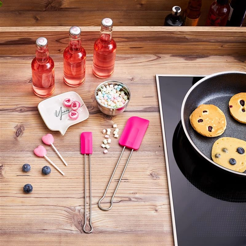 Roesle - Łopatka silikonowa do ciasta różowa szeroka