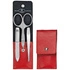 Zwilling - zestaw do manicure - czerwone skórzane etui, 3 elementy Twinox