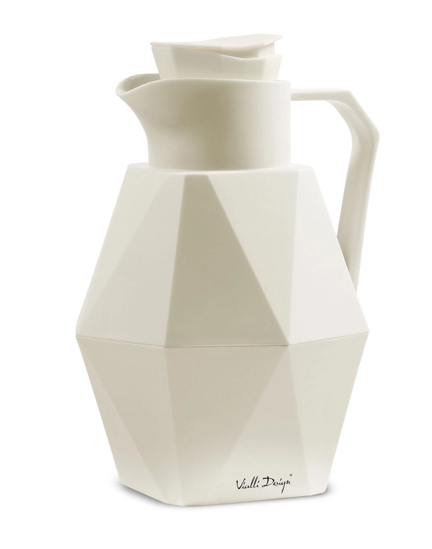 Vialli Design - Termos z wkładem szklanym 1L GEO biały