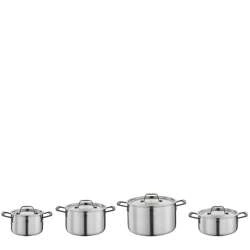 Spring - zestaw garnków, 4 el., stal nierdzewna, czarne uchwyty GOURMET