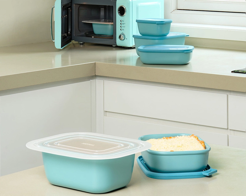 Mepal - Zestaw 3 misek Cirqula prostokątna 750 1500 3000 Nordic Blue