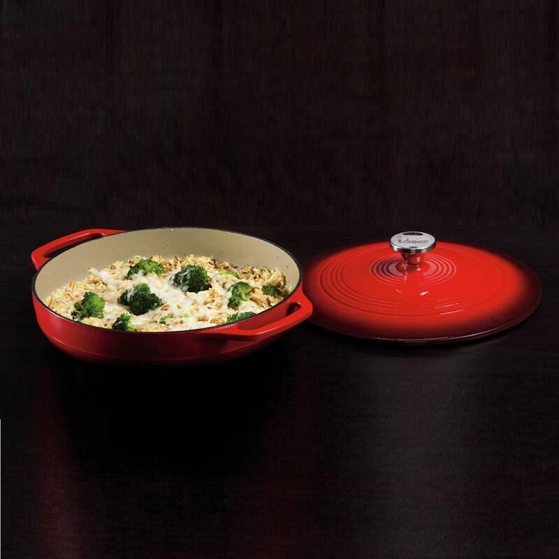 Lodge - Garnek żeliwny emaliowany - czerwony 3,5L