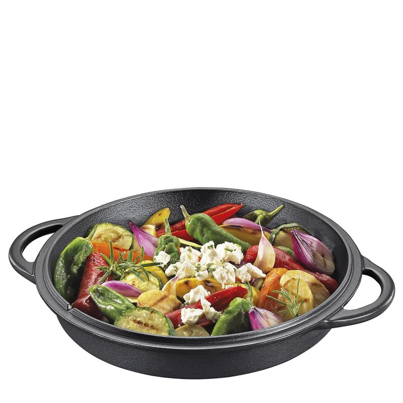 Kuchenprofi - garnek z pokrywą/patelnią grillową, żeliwo, 5,0 l, śred. 26 cm BBQ
