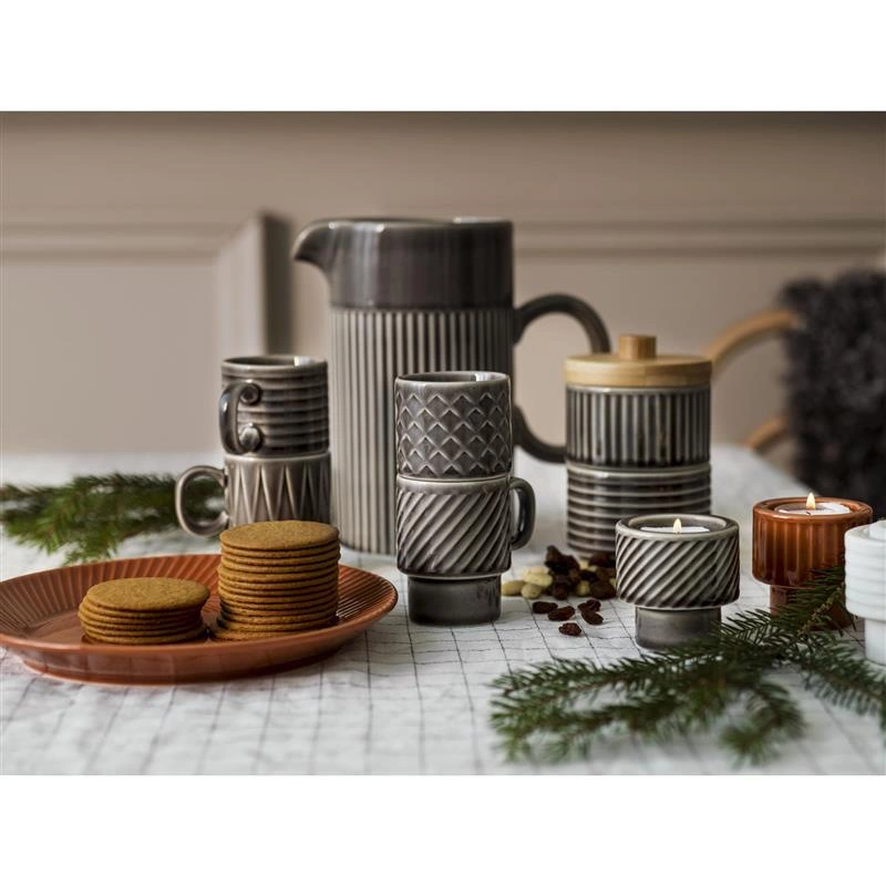 Sagaform - dzbanek, szary, ceramika, 1,0 l, śred. 11 x 19 cm Coffee & More