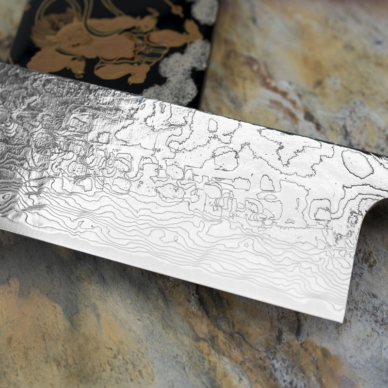 Takeshi Saji - Art Fujin Raijin R-2 Nóż Nakiri 17 cm + Saya