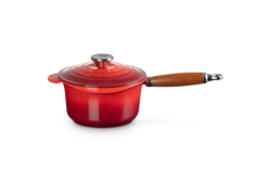 Le Creuset - Rondel żeliwny z drewniana rączką 18 cm płomienny