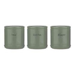 PK - Zestaw 3 pojemników ceramicznych, szałwiowy,